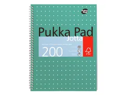 Collegeblok Pukka Pad Jotta A4 lijn 4-gaats 200 pagina's 80gr groen
