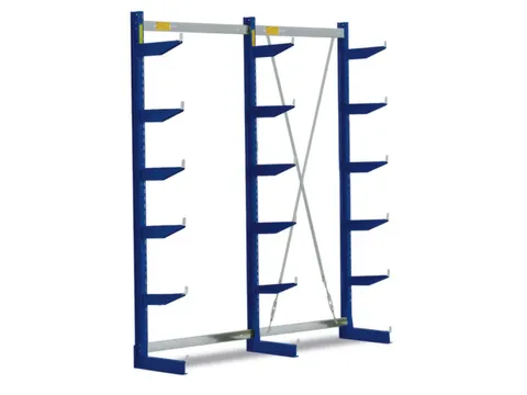 Draagarmstelling 2480x2557x600mm 6etages 525kg/etage Ral5010