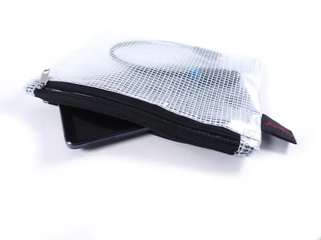 Trousse Foldersys A6 PVC transparent avec fermeture éclair noire 2 co