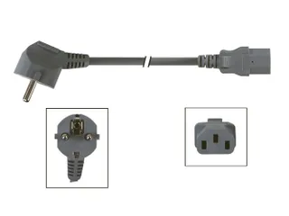 Voedingskabel Zwart CEE 7/7 90°+ C13 L=2m H05VV-F 3G1.00mm² - 3