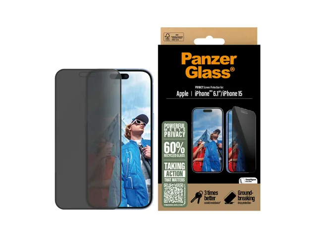 PanzerGlass Privacy Screen Protector iPhone 16 | 15 | Ultra-Wide Fi
