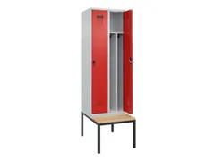 locker met bank,voor scheiding van kleding,HxBxD 2120x600x815mm,2vak