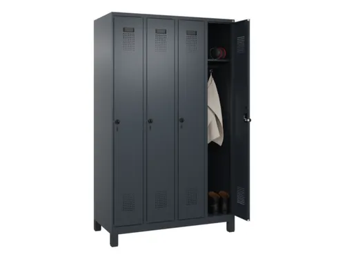 locker,HxBxD 1950x1200x500mm,4vak,vak B 300mm,draaigrendel,voeten