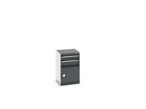 ladekast HxBxD 800x525x525mm 2laden RAL7035 front RAL7016