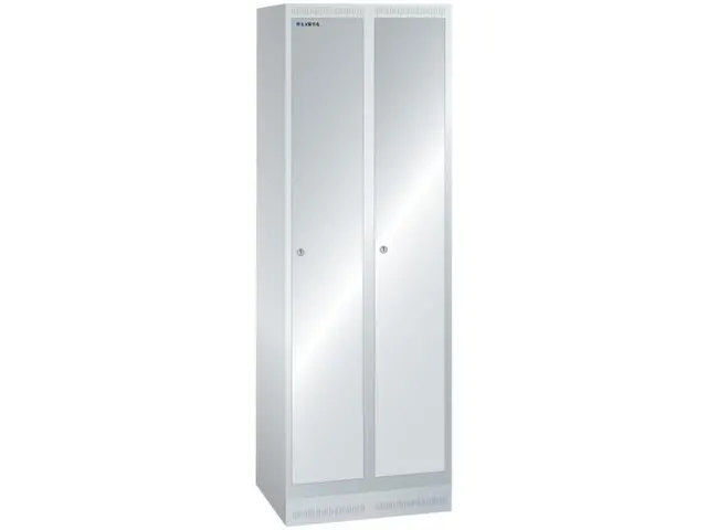 garderobekast,HxBxD 1800x600x500mm,2vak,vak B 300mm,cil.-slot,sokkel