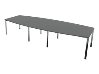 vergadertafel,HxBxD 740x3600x1400mm,vatvormig,MS-donkergrijs - 3