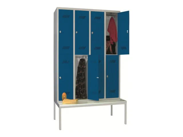 banklocker,dubbeldeks,HxBxD 2150x1200x800mm,RAL7035,front RAL5010