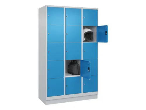 lockerkast,HxBxD 1950x1200x500mm,3x5vakken,vak B 400mm,cil.-slot
