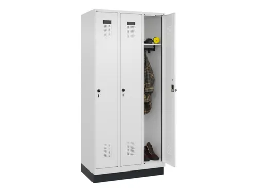locker,HxBxD 1950x900x500mm,3vak,vak B 300mm,draaigrendel,sokkel