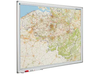 Landkaart Bord 100x130cm Softline Profiel 8mm België Postcode - 1