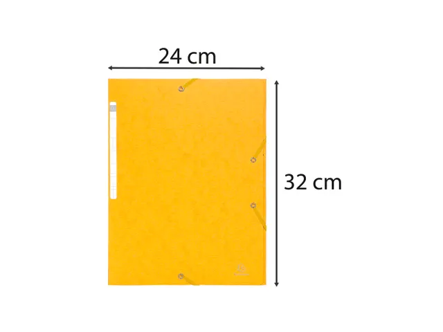 Elastomappen A4 glanskarton 3 kleppen monobloc-Geel -