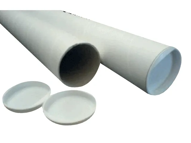 Verzendkoker CleverPack rond A1 +doppen 630x50x1.5 wit 5stuks