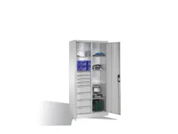 werkplaatskast,HxBxD 1950x930x500mm,romp RAL7035,front RAL7035