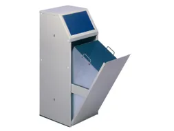 Afvalverzamelaar 69 liter binnenbak sticker papier klep voor blauw