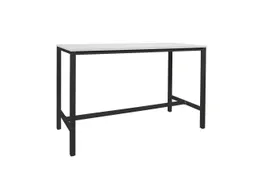 Domino Basic Statafel 180x80x110cm Wit blad, Onderstel Zwart