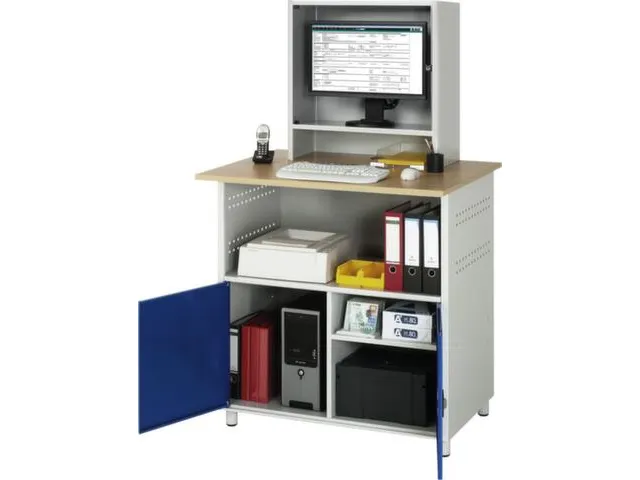 pc-kast,HxBxD 1810x1100x800mm,monitorvak,stopcontactdoos,romp RAL7035