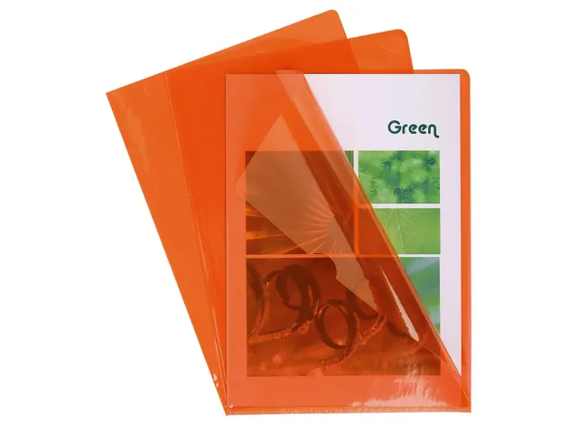 100 L-Mappen A4 0.13mm Gladde Pvc Oranje Sterke Kwaliteit
