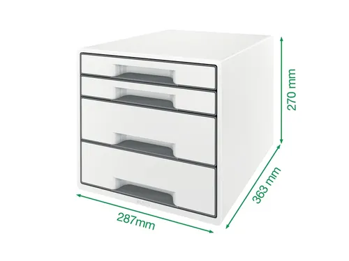 Ladenblok Leitz WOW Cube 4 laden wit/grijs