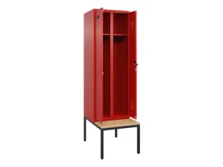 locker met bank,voor scheiding van kleding,HxBxD 2120x600x815mm,2vak - 1