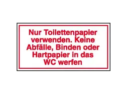 aanwijzingsbord,Alleen toiletpapier gebruiken. Geen afval,PVC,rood/wit