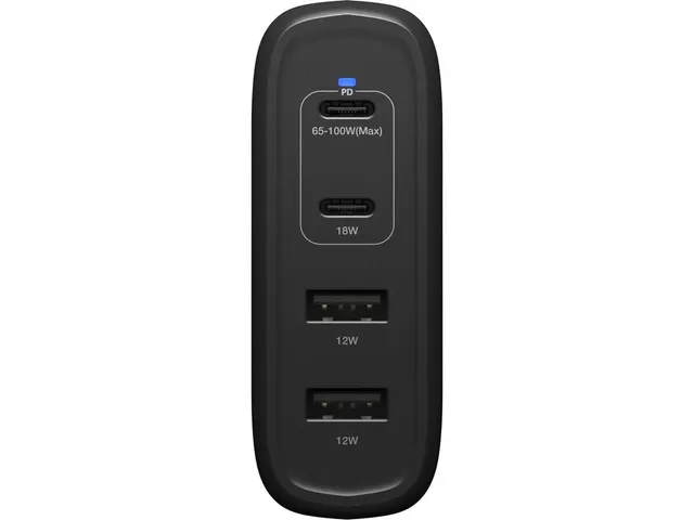 Standaard EU AC-adapter 100W GaN 2x USB-C + 2x USB-A USB-PD