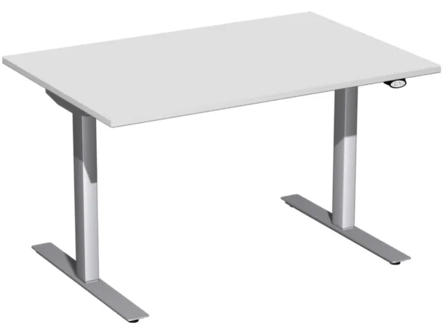 Av. régl. él. hauteur bureau assis/debout,finition gris clair