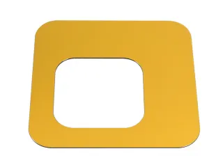Oplegdeksel,V. Afvalbak 1X100L,Vierkant,1Opening,Staal,Geel - 1