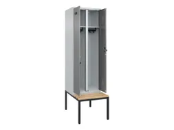 locker met bank,voor scheiding van kleding,HxBxD 2120x600x815mm,2vak