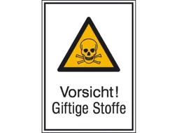 waarschuwings-combibord,v. binnen/buiten,Pas op! Giftige stoffen,PVC