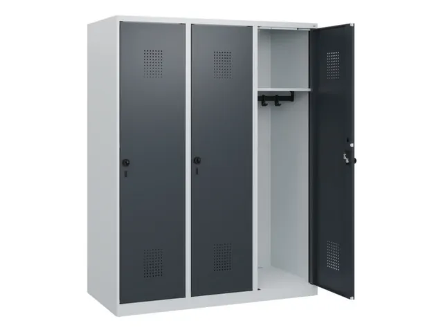 schoollocker,HxBxD 1530x1200x500mm,3vak,vak B 400mm,draaigrendel