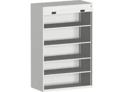 roldeurkast 2000x1300x650mm 4xStalen bodem cil.-slot RAL7035