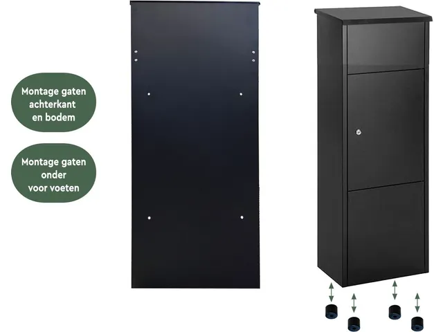 Pakketbrievenbus Zwart PB400