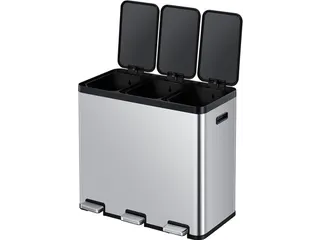 Afvalbak EKO Essential Recycler pedaalemmer 3x20 liter RVS - 5