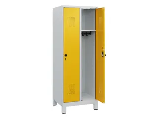 schoollocker,HxBxD 1630x600x500mm,2vak,vak B 300mm,draaigrendel,voeten - 1