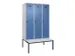 locker met bank,voor scheiding van kleding,HxBxD 2120x1200x815mm,3vak