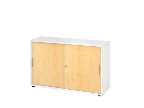 schuifdeurkast,HxBxD 748x1200x400mm,1xhouten vloer,2ordnerhoogte