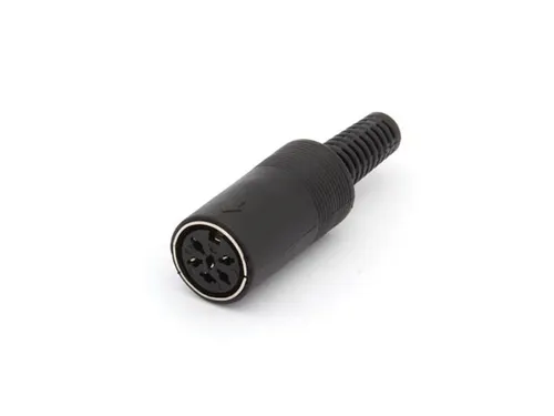 Vrouwelijke 6P Din Plug Zwart