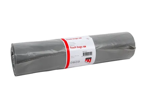 Afvalzak Quantore LDPE T50 60L grijs extra stevig 60x90cm rol à 25st