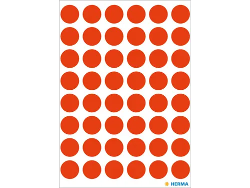 HERMA 1866 Multipurpose etiketten Rond 13mm Fluor Rood 240 stuks