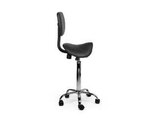 Zadelkruk Office rugleuning hoog harde wielen zwart - 4