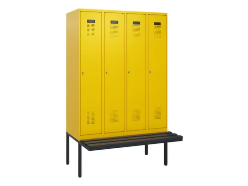 locker met bank,HxBxD 1950x1200x815mm,4vak,vak B 300mm,cilinderslot