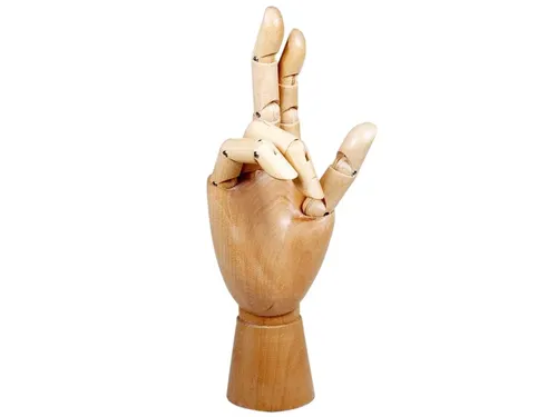 Ledenhand Conda rechts man 30 cm naturel hout
