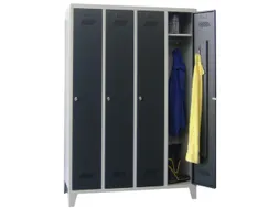 lockerkast,HxBxD 1850x1200x500mm,4vak,RAL7035,front RAL7016