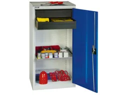 Gereedschapskast 1000x500x500mm 1legbord 2laden Ral7035 Front Ral5010