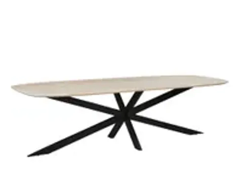 OUTLET Vergadertafel Harper Deens Ovaal 200x100cm Naturel blad met Spi