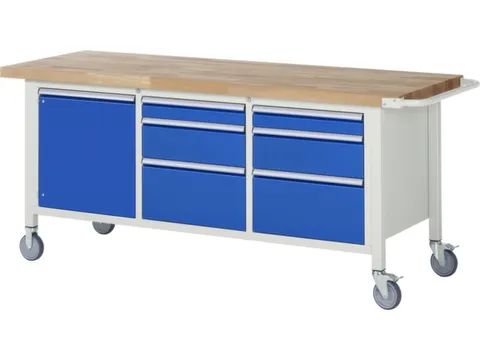 Werkbank Hxbxd 880x2000x700mm Beukenhouten Werkblad 6laden Kast