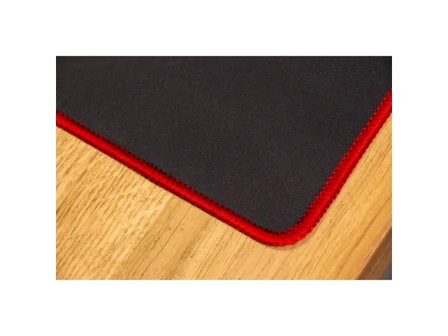 Tapis De Bureau Et Tapis De Souris, Ft 90 X 40 Cm, Noir Avec Bord Roug