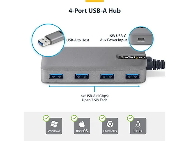 4-Poort USB-A Hub 5Gbps