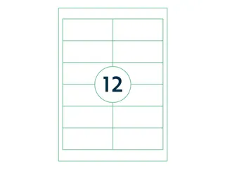 Etiketten Zelfklevend Wit 12 op A4 97x42.3mm 1000 Vel - 1