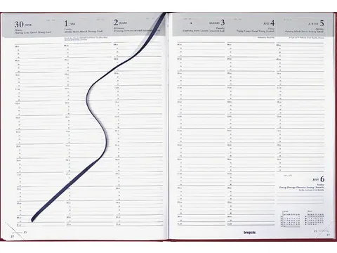 Agenda 2027 Brepols Omega Lima 7 jours/2 pages bordeaux